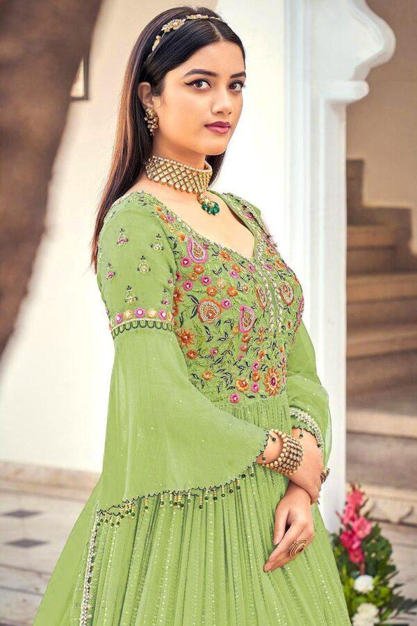 New Georgette Anarkali Suit With Embroidery And Sequin Work - Image 2