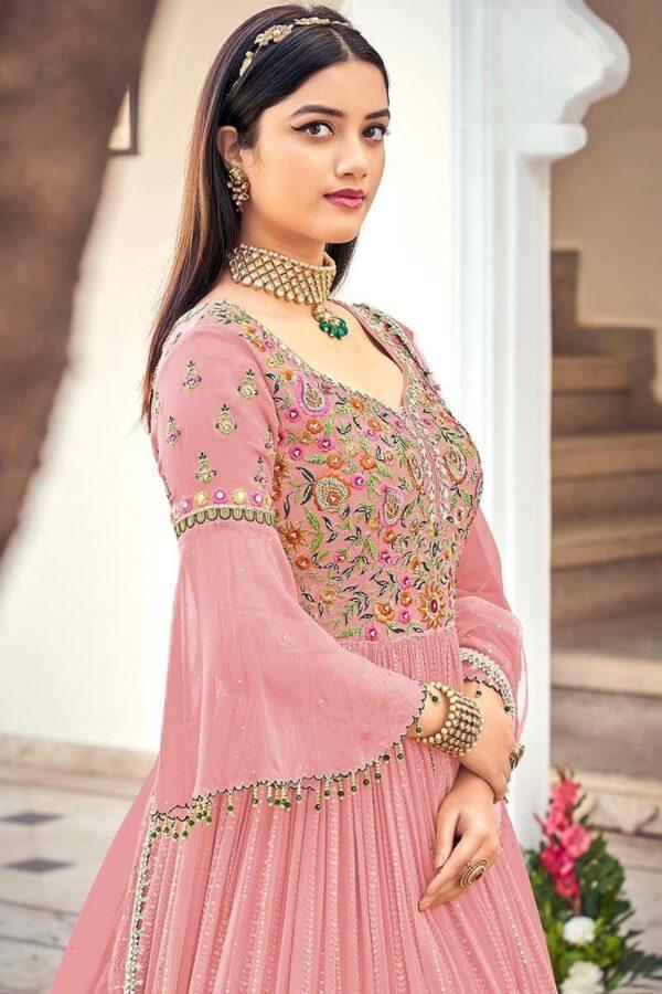 New Georgette Anarkali Suit With Embroidery And Sequin Work - Image 2